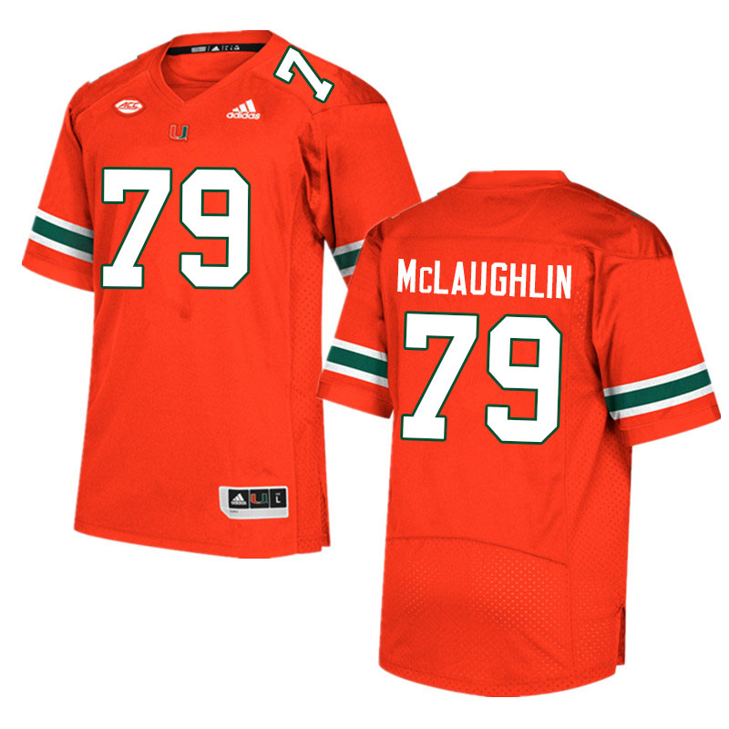 Men #79 Michael McLaughlin Miami Hurricanes College Football Jerseys Sale-Orange - Click Image to Close